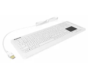 Keysonic KSK-6231 INEL bílá / Průmyslová klávesnice s touchpadem / IP68 / USB / podsvícení / německý layout