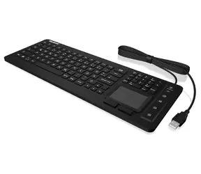 Keysonic KSK-6231 INEL(FR) černá / Průmyslová klávesnice / Touchpad / IP68 / 98 kláves / USB / FR