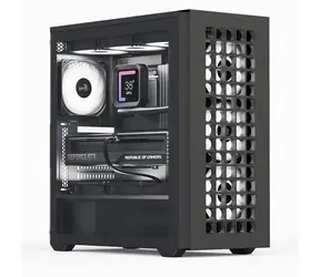Aerocool D502A-G-BK-V1 černá / Skříň / ATX / Mesh / 2x USB-A 3.2 Gen2 / 1x USB-C / bez zdroje / temperované sklo