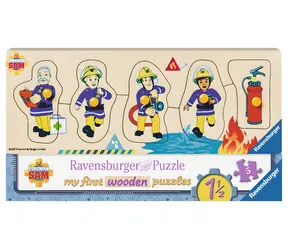 Ravensburger Požárník Sam a jeho přátelé / Dřevěná vkládačka / 5 obrázků / od 18 měsíců