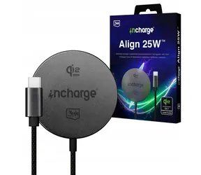 3mk incharge Align 25W černá / Bezdrátová nabíječka / Qi2.2 / MagSafe / pro Apple / USB-C