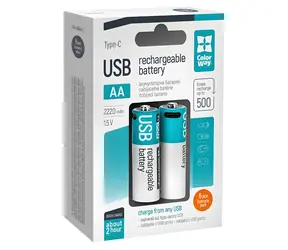 Colorway nabíjecí baterie AA / 2200 mAh / 1.5 V / USB-C / 6 ks