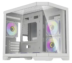 darkFlash FT418 bílá / PC skříň / mATX / ITX / 6x ARGB 120mm / průhledná bočnice / bez zdroje