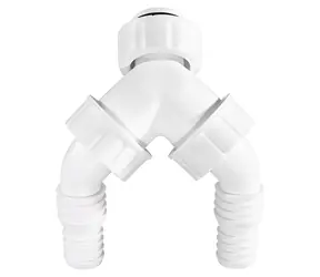 Xavax / Dvojitá přípojka sifónu / se zpětnou klapkou / podomítková / hadice 20–24 mm