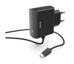 Hama síťová nabíječka s kabelem černá / micro-USB / 6 W / 1,2 A / 1 m