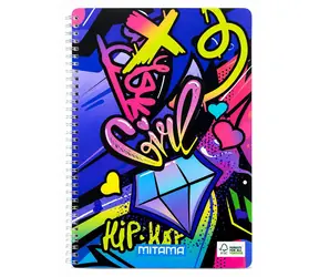 Mitama Fantasy colours A4+ music sticker / Spirálový sešit / linkovaný / 60 listů