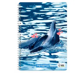 Mitama Fantasy colours A4 delfín / Spirálový sešit / linkovaný / 60 listů