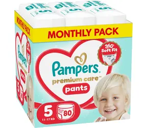Pampers Premium Care Pants 11-17 kg (80 ks) / Plenkové kalhotky / Velikost 5 (11-17 kg)