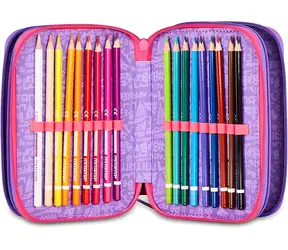MITAMA Triplo Tye Love / Školní penál / třípatrový / 47 ks pomůcek / na zip