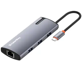 COLORWAY USB Hub 6v1 / USB hub / 1x USB-C / 4x USB-A / 1x RJ45