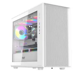 darkFlash DB460M bílá / mATX / bez ventilátorů / 3x USB-A / průhledná bočnice / bez zdroje