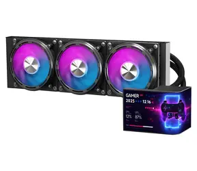 darkFlash UV360 černá / AiO chladič CPU / 3x 120 mm / OLED displej / ARGB podsvícení / 800–2000 RPM / 36 dB