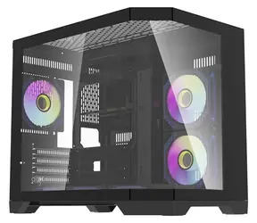 darkFlash FT418 černá / mATX / 6× 120mm ARGB / 1× USB 3.0 + 1× USB 2.0 / průhledná bočnice / bez zdroje