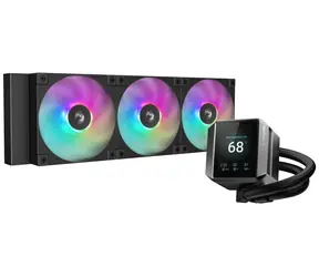 DEEPCOOL MYSTIQUE 360 ARGB černá / AIO vodní chladič CPU / 3x 120 mm / TFT-LCD displej / AMD + Intel