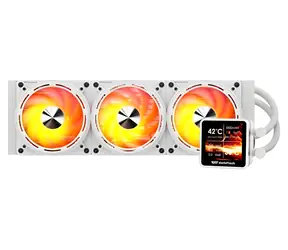 darkFlash DE360 bílá / AiO chladič CPU / 3x 120 mm / ARGB podsvícení / 800-2000 RPM / 36 dB / Intel + AMD