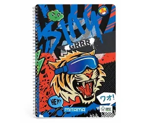 Mitama Fantasy colours tygr / Sešit spirálový / A4+ / linkovaný / 60 listů / 80 g/m2