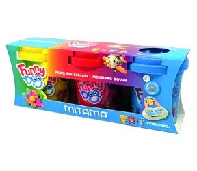 Mitama Funny Doo červená, modrá, žlutá / Modelína / 3x120 g