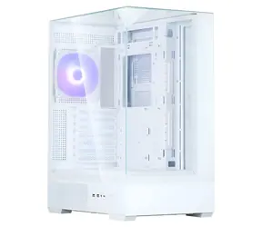 Zalman P40 Prism bílá / Mini-ITX / 2x USB 3.0 + 1x USB-C / 1x 120mm ARGB / bez zdroje / panoramatická bočnice