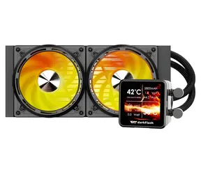 darkFlash DE240 černá / AiO chladič CPU / 2x 120 mm / ARGB podsvícení / 800-2000 RPM / 36 dB / Intel + AMD