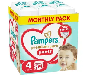 Pampers Premium Care Pants 9-15 kg (94 ks) / Plenkové kalhotky / Velikost 4 (9-15 kg)