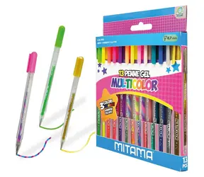 MITAMA 63818 Glitter-Fluo-Rainbow / Gelová pera / 13 ks / hrot 1 mm