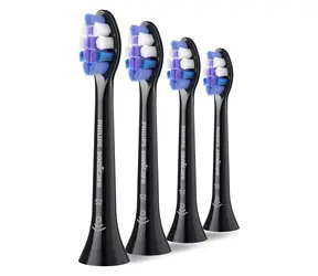 Philips Sonicare Sensitive HX6054/88 černá / Náhradní hlavice / 4 ks / extra měkké štětiny / Click-on