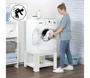 Xavax Gigant / Podstavec pod pračku a sušičku / 60×60 cm / výška 50 cm / nosnost 150 kg / s odkladací policí