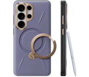 Torras Ostand Q3 VegSkin tmavě fialová / Ochranný kryt / Samsung Galaxy S26 Ultra / stojánek 360°