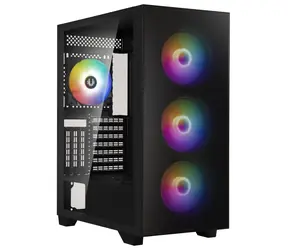 BitFenix Flow FRGB černá / Skříň / ATX / 4x 120mm FRGB / 2x USB 3.0 / bez zdroje / tvrzené sklo