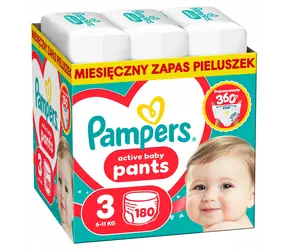 Pampers Active Baby (180 ks) / Plenkové kalhotky / Velikost 3 (6-11 kg)