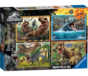 RAVENSBURGER Puzzle Jurský svět 4 v 1 / 4×100 dílků