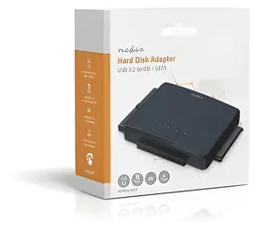 Nedis / Adaptér pro HDD a SSD / IDE + SATA / 2.5" a 3.5" / USB 3.2 Gen1 / síťové napájení