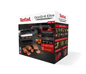 Tefal OptiGrill Elite GC750D černá / Kontaktní gril / 2000 W / 12 programů / Gril. plocha 600 cm2