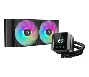 DEEPCOOL MYSTIQUE 240 ARGB černá / AIO vodní chladič CPU / 2x 120 mm / LCD displej / 2400 RPM / AMD + Intel