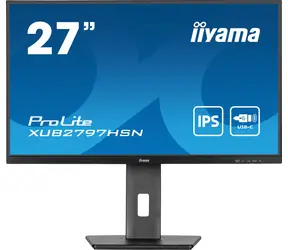 27" iiyama ProLite XUB2797HSN-B2 černá / Monitor / IPS / 1920x1080 / 100 Hz / 1ms / USB-C