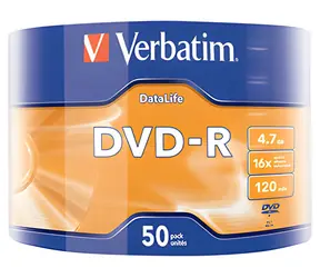 Verbatim DVD-R Matt Silver / Optické médium / 4,7 GB / 16x / 50 ks / vřeteno