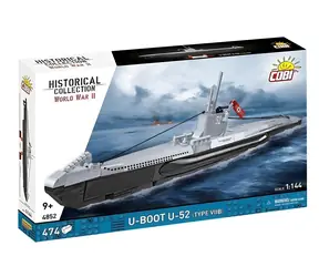 COBI 4852 U-52 Typ VIIB WW II / Ponorka / 474 kostek / 1:144 / od 9 let