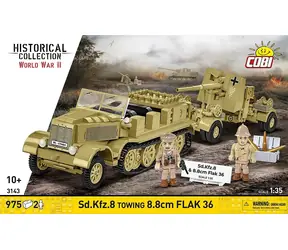 COBI 3143 Sd.Kfz.8 s Flak 36 8,8 cm / Stavebnice / 975 kostek / 2 figurky / od 10 let