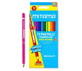 MITAMA Pastelky trojhranné / Pastelky / 12 barev / 3,3 mm