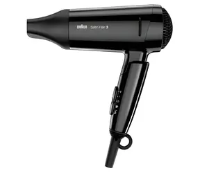 Braun Satin Hair 3 Style&Go HD350 černá / Fén na vlasy / 1600 W / Ionizace / sklopná rukojeť / 2 teploty / koncentrátor
