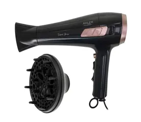 Adler AD 2283 černá / Fén na vlasy / 2000 W / 2 rychlosti / funkce studeného vzduchu