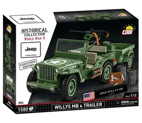 COBI 2804 Willys MB Jeep s přívěsem - Executive Edition / Stavebnice / 1:12 / 1580 kostek / od 10 let