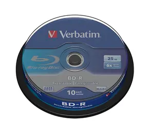 Verbatim Blu-ray BD-R 10 ks / Blu-ray médium / 25 GB / 6x / Vřeteno