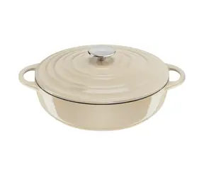 Tefal LOV béžová / Servírovací pánev / 28 cm / litina / 3,8 l / s víkem