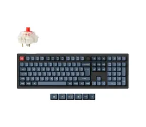 Keychron V6 Max černá/modro-šedá / Klávesnice / Plná velikost / Mechanická / Gateron Jupiter Red / Hot-swap