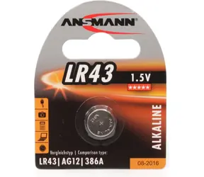 Ansmann LR43 / Knoflíková baterie / 1,5V / alkalická / 1 ks