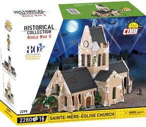 COBI 2299 Kostel v Sainte-Mere-Église / Stavebnice / 2280 kostek / 1 figurka / od 10 let