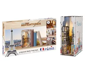 Revell Tiny Adventures Paříž / Knižní koutek / Dřevěná stavebnice / 168 dílů / LED osvětlení / od 14 let