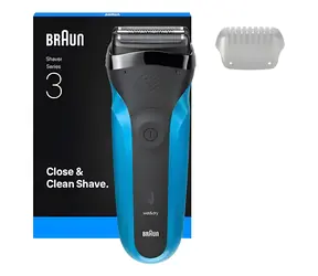 Braun Series 3 310s modro-černá / Planžetový holicí strojek / voděodolný / rychlé nabíjení