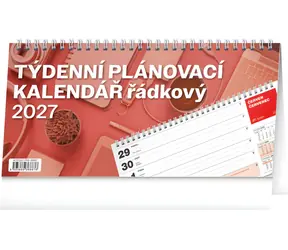 NOTIQUE Plánovací řádkový 2027 / Stolní kalendář / 25 × 12,5 cm